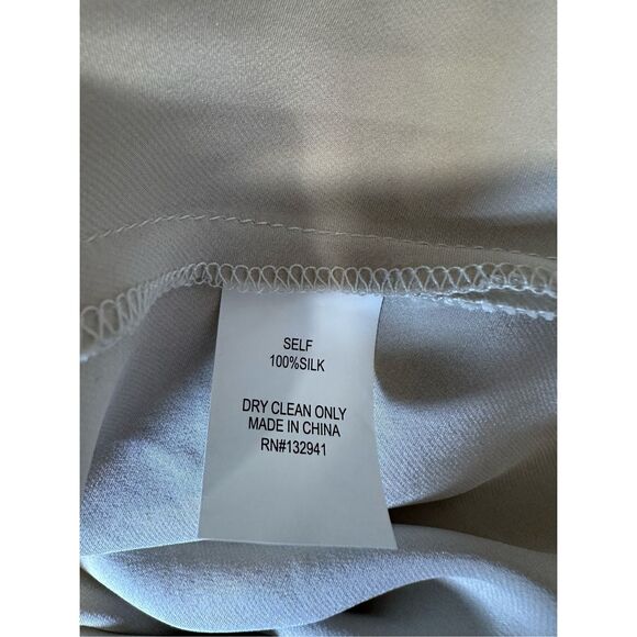 NWT Amanda Uprichard Cowl Halter Neck Open Back Silk Rainier Gown Chalk Medium $ - Picture 12 of 12